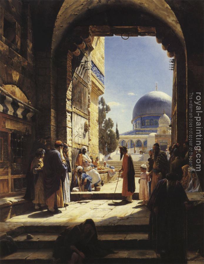 Gustav Bauernfiend : At the Entrance to the Temple Mount, Jerusalem